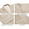 image:imageCOOFANDY Mens 2 Piece Linen Suits Set Regular Fit Casual Lightweight Linen Suit Blazer Jacket and PantsLight Khaki