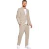 image:imageCOOFANDY Mens 2 Piece Linen Suits Set Regular Fit Casual Lightweight Linen Suit Blazer Jacket and PantsLight Khaki