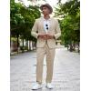 image:imageCOOFANDY Mens 2 Piece Linen Suits Set Regular Fit Casual Lightweight Linen Suit Blazer Jacket and PantsLight Khaki