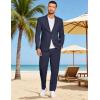 image:imageCOOFANDY Mens 2 Piece Linen Suits Set Regular Fit Casual Lightweight Linen Suit Blazer Jacket and PantsNavy Blue