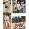 image:imageCOOFANDY Mens 2 Piece Linen Suits Set Regular Fit Casual Lightweight Linen Suit Blazer Jacket and PantsNavy Blue