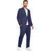 image:imageCOOFANDY Mens 2 Piece Linen Suits Set Regular Fit Casual Lightweight Linen Suit Blazer Jacket and PantsNavy Blue