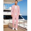 image:imageCOOFANDY Mens 2 Piece Linen Suits Set Regular Fit Casual Lightweight Linen Suit Blazer Jacket and PantsPink