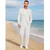 image:imageCOOFANDY Mens 2 Piece Linen Suits Set Regular Fit Casual Lightweight Linen Suit Blazer Jacket and PantsWhite