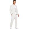 image:imageCOOFANDY Mens 2 Piece Linen Suits Set Regular Fit Casual Lightweight Linen Suit Blazer Jacket and PantsWhite