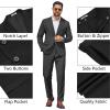 image:imageCOOFANDY Mens 2 Piece Suit Slim Fit Two Buttons Dress Suits Solid Jacket and Pants Set Tuxedo for Wedding Prom BusinessBlack