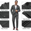 image:imageCOOFANDY Mens 2 Piece Suit Slim Fit Two Buttons Dress Suits Solid Jacket and Pants Set Tuxedo for Wedding Prom BusinessDark Gray