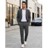 image:imageCOOFANDY Mens 2 Piece Suit Slim Fit Two Buttons Dress Suits Solid Jacket and Pants Set Tuxedo for Wedding Prom BusinessDark Gray