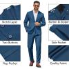 image:imageCOOFANDY Mens 2 Piece Suit Slim Fit Two Buttons Dress Suits Solid Jacket and Pants Set Tuxedo for Wedding Prom BusinessNavy Blue