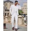 image:imageCOOFANDY Mens 2 Piece Suit Slim Fit Two Buttons Dress Suits Solid Jacket and Pants Set Tuxedo for Wedding Prom BusinessWhite