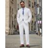 image:imageCOOFANDY Mens 2 Piece Suit Slim Fit Two Buttons Dress Suits Solid Jacket and Pants Set Tuxedo for Wedding Prom BusinessWhite