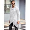 image:imageCOOFANDY Mens Hooded Poncho Cape Cloak Casual Asymmetric Hem Hoodie SweatshirtsWhite