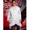 image:imageCOOFANDY Mens Hooded Poncho Cape Cloak Casual Asymmetric Hem Hoodie SweatshirtsWhite
