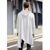 image:imageCOOFANDY Mens Hooded Poncho Cape Cloak Casual Asymmetric Hem Hoodie SweatshirtsWhite