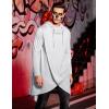 image:imageCOOFANDY Mens Hooded Poncho Cape Cloak Casual Asymmetric Hem Hoodie SweatshirtsWhite