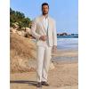 image:imageCOOFANDY Mens Linen Suits 2 Piece Regular Fit Suits Set Casual Lightweight Blazer Jacket and Pants for Summer WeddingBeige