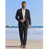 image:imageCOOFANDY Mens Linen Suits 2 Piece Regular Fit Suits Set Casual Lightweight Blazer Jacket and Pants for Summer WeddingBlack