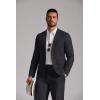 image:imageCOOFANDY Mens Linen Suits 2 Piece Regular Fit Suits Set Casual Lightweight Blazer Jacket and Pants for Summer WeddingBlack