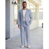 image:imageCOOFANDY Mens Linen Suits 2 Piece Regular Fit Suits Set Casual Lightweight Blazer Jacket and Pants for Summer WeddingLight Blue