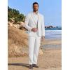 image:imageCOOFANDY Mens Linen Suits 2 Piece Regular Fit Suits Set Casual Lightweight Blazer Jacket and Pants for Summer WeddingWhite