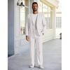 image:imageCOOFANDY Mens Linen Suits 2 Piece Regular Fit Suits Set Casual Lightweight Blazer Jacket and Pants for Summer WeddingWhite