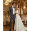 image:imageCOOFANDY Mens Suits 2 Piece Classic Fit Casual Suits Sets 2 Button Blazer Jacket And Dress Pants For Wedding Business PromDark Grey