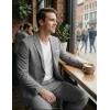 image:imageCOOFANDY Mens Suits 2 Piece Classic Fit Casual Suits Sets 2 Button Blazer Jacket And Dress Pants For Wedding Business PromLight Grey