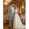 image:imageCOOFANDY Mens Suits 2 Piece Classic Fit Casual Suits Sets 2 Button Blazer Jacket And Dress Pants For Wedding Business PromLight Grey