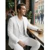 image:imageCOOFANDY Mens Suits 2 Piece Classic Fit Casual Suits Sets 2 Button Blazer Jacket And Dress Pants For Wedding Business PromWhite