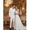image:imageCOOFANDY Mens Suits 2 Piece Classic Fit Casual Suits Sets 2 Button Blazer Jacket And Dress Pants For Wedding Business PromWhite
