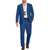 image:imageCOOFANDY Mens 2 Piece Linen Suits Set Regular Fit Casual Lightweight Linen Suit Blazer Jacket and PantsDeep Blue