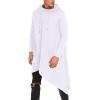 image:imageCOOFANDY Mens Hooded Poncho Cape Cloak Casual Asymmetric Hem Hoodie SweatshirtsWhite