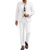 image:imageCOOFANDY Mens Suits 2 Piece Classic Fit Casual Suits Sets 2 Button Blazer Jacket And Dress Pants For Wedding Business PromWhite