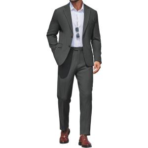 image:imageCOOFANDY Mens 2 Piece Suit Slim Fit Two Buttons Dress Suits Solid Jacket and Pants Set Tuxedo for Wedding Prom BusinessDark Gray