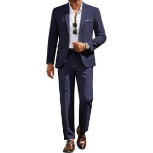 image:imageCOOFANDY Mens Suits 2 Piece Classic Fit Casual Suits Sets 2 Button Blazer Jacket And Dress Pants For Wedding Business PromNavy Blue