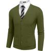 image:imageCOOFANDY Mens Cardigan Sweater Long Sleeve Lightweight Casual V Neck Button Down Knitted Sweater with PocketsArmy Green