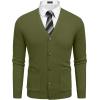 image:imageCOOFANDY Mens Cardigan Sweater Long Sleeve Lightweight Casual V Neck Button Down Knitted Sweater with PocketsArmy Green
