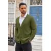 image:imageCOOFANDY Mens Cardigan Sweater Long Sleeve Lightweight Casual V Neck Button Down Knitted Sweater with PocketsArmy Green