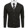 image:imageCOOFANDY Mens Cardigan Sweater Long Sleeve Lightweight Casual V Neck Button Down Knitted Sweater with PocketsBlack