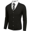 image:imageCOOFANDY Mens Cardigan Sweater Long Sleeve Lightweight Casual V Neck Button Down Knitted Sweater with PocketsBlack