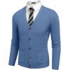 image:imageCOOFANDY Mens Cardigan Sweater Long Sleeve Lightweight Casual V Neck Button Down Knitted Sweater with PocketsBlue
