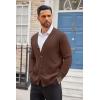 image:imageCOOFANDY Mens Cardigan Sweater Long Sleeve Lightweight Casual V Neck Button Down Knitted Sweater with PocketsBrown