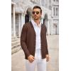 image:imageCOOFANDY Mens Cardigan Sweater Long Sleeve Lightweight Casual V Neck Button Down Knitted Sweater with PocketsBrown