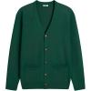 image:imageCOOFANDY Mens Cardigan Sweater Long Sleeve Lightweight Casual V Neck Button Down Knitted Sweater with PocketsDark Green