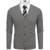 image:imageCOOFANDY Mens Cardigan Sweater Long Sleeve Lightweight Casual V Neck Button Down Knitted Sweater with PocketsGrey