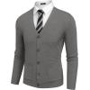 image:imageCOOFANDY Mens Cardigan Sweater Long Sleeve Lightweight Casual V Neck Button Down Knitted Sweater with PocketsGrey