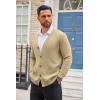 image:imageCOOFANDY Mens Cardigan Sweater Long Sleeve Lightweight Casual V Neck Button Down Knitted Sweater with PocketsKhaki