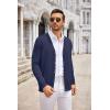 image:imageCOOFANDY Mens Cardigan Sweater Long Sleeve Lightweight Casual V Neck Button Down Knitted Sweater with PocketsNavy Blue