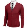 image:imageCOOFANDY Mens Cardigan Sweater Long Sleeve Lightweight Casual V Neck Button Down Knitted Sweater with PocketsWine Red