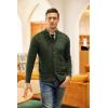 image:imageCOOFANDY Mens Cardigan Sweater Slim Fit Stand Collar Cardigan Casual Cable Knitted Button Down Sweater with PocketsArmy Green